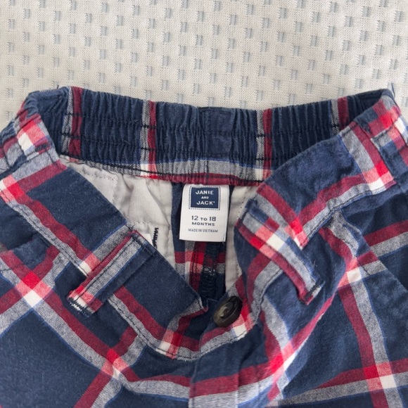 Janie and Jack boys navy plaid shorts in size 12-18m - Picture 6 of 7